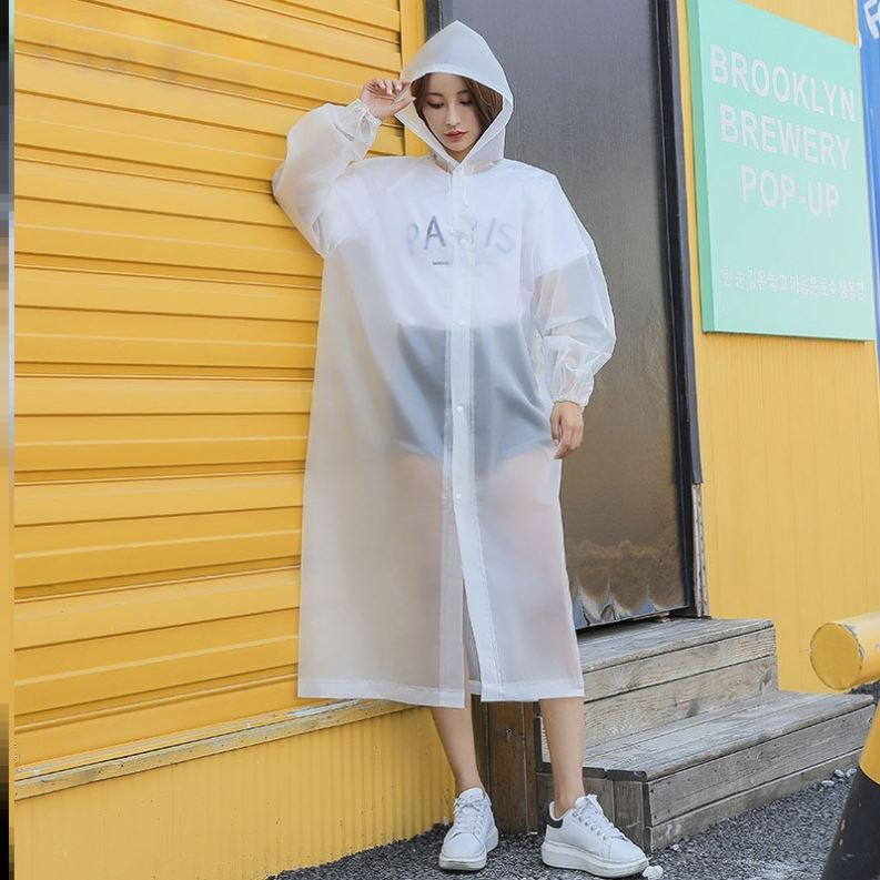 Áo mưa măng tô phong cách Hàn quốc, áo mưa dáng dài nam nữ đều mặc được
