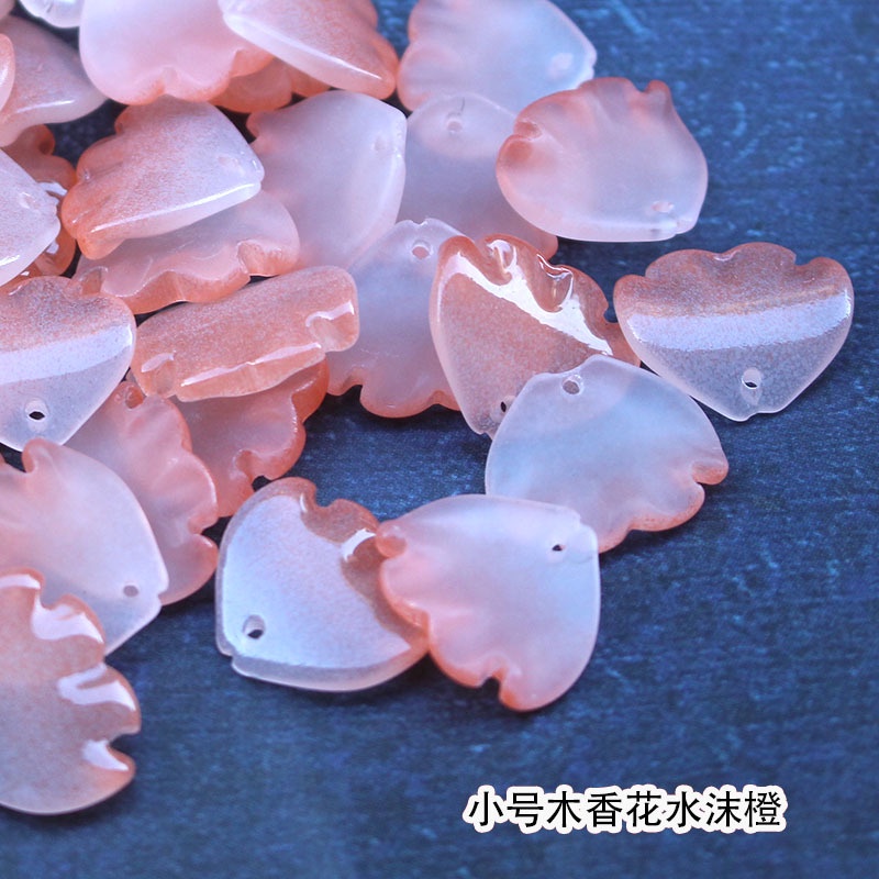 5 Cánh hoa thủy tinh nhiều màu sắc hình hoa 'Mộc Hương'- Phụ kiện nguyên liệu làm trâm, kim quan trang sức thủ công