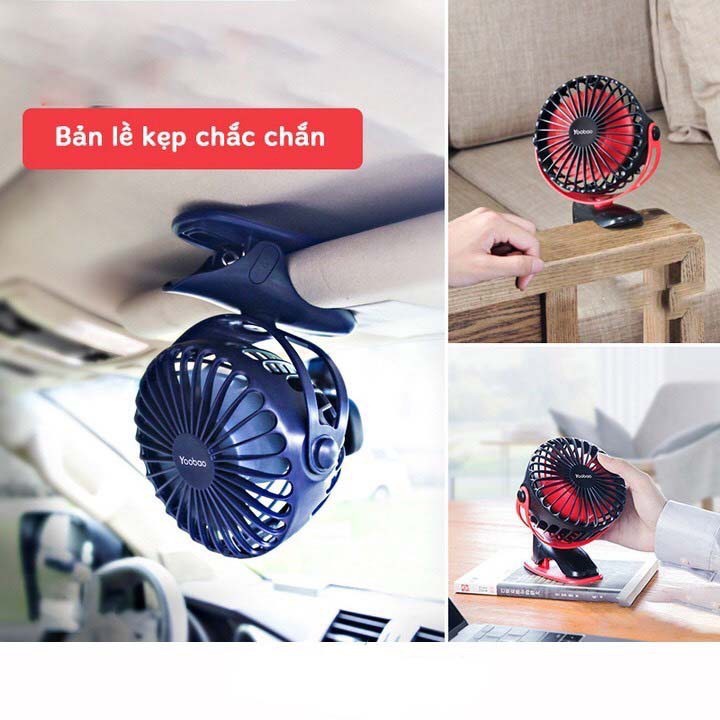 Quạt tích điện Mini Yoobao 6400MAH - Quạt để bàn tích điện Yoobao 6400MAH xoay - Sử dụng lên đến 32H | BigBuy360 - bigbuy360.vn