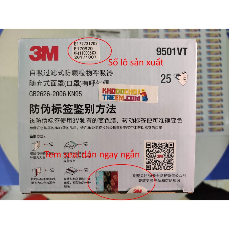 1 CÁI khẩu trang 3M 9501VT KN95 N95 P2 FFP2 lọc 95% bụi siêu mịn PM2.5 có van thở lọc khí hơn 3M 9001V lọc 90% | BigBuy360 - bigbuy360.vn