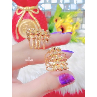 Nhẫn nữ lò xo bi đính xoàn mạ vàng cao cấp (giá tốt nhất) N592