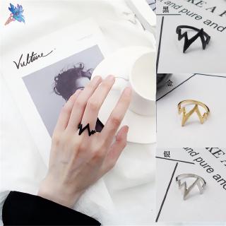 Nhẫn hình tia sét thời trang đơn giản