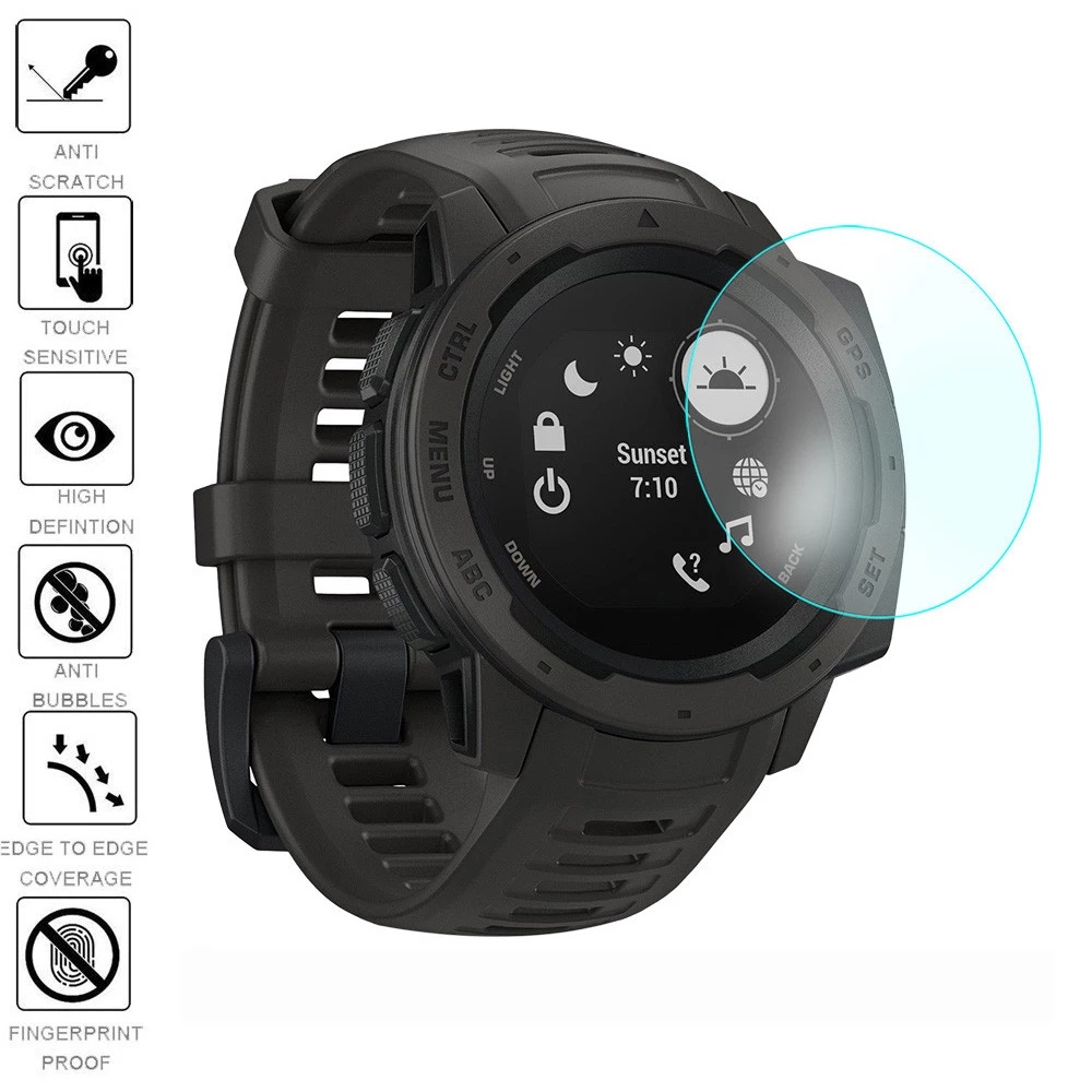 Kính Cường Lực HD Chống Thấm Nước / Dấu Vân Tay Bảo Vệ Màn Hình Đồng Hồ Garmin Instinct2S Series
