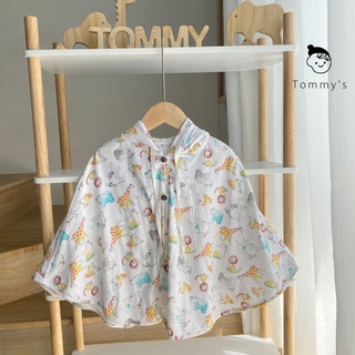 Áo Choàng Chống Nắng Cho Bé - Hoạ Tiết Động Vật Nền Trắng 🦒🐵🐢🐆🐘🦁🦏
