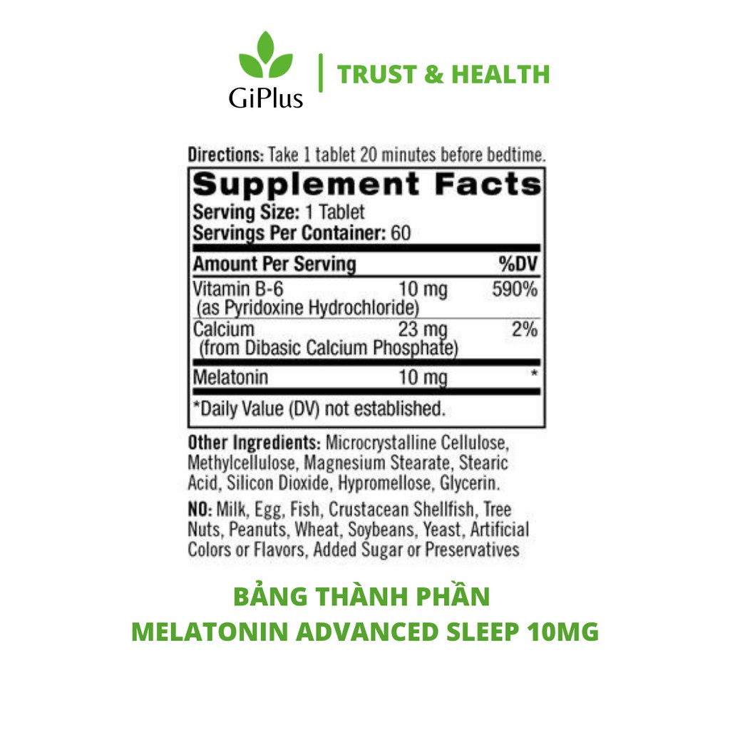 Viên Uống Hỗ Trợ Giấc Ngủ Natrol Melatonin Advanced Sleep 10mg