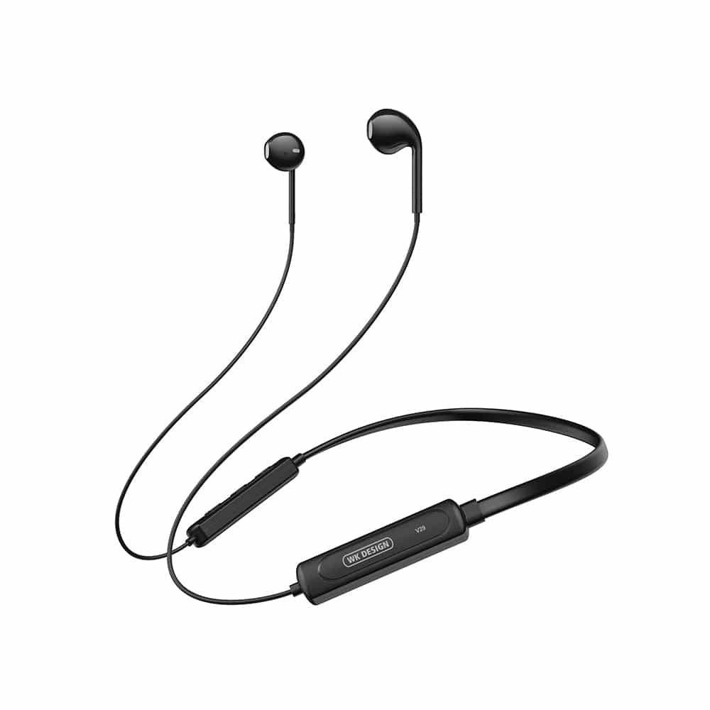 Tai nghe bluetooth không dây WK DESIGN V29 kiểu dáng Iphone đeo lâu không đau tai, thiết kế choàng cổ, pin siêu trâu.