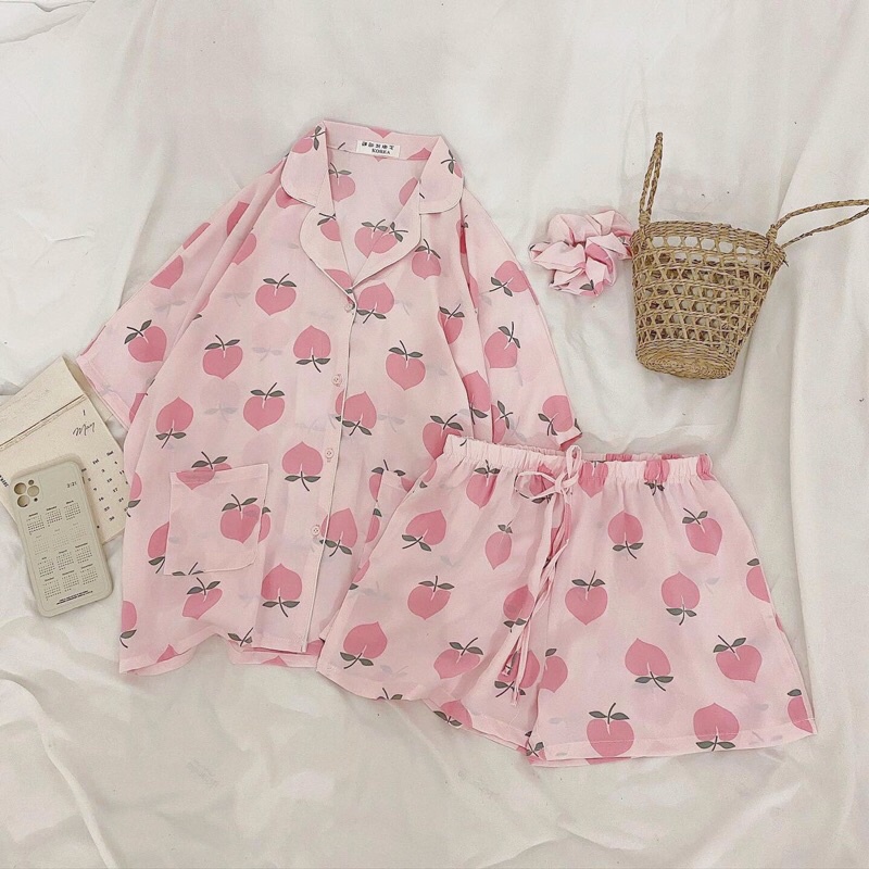 Bộ Đồ Ngủ Cánh Dơi Lụa Pyjama [TẶNG BUỘC TÓC SCUNCHIES]❤️