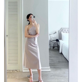 LUNNA DRESS/ ĐẦM LỤA CỔ YẾM DÁNG DÀI(nhận may theo số đo )