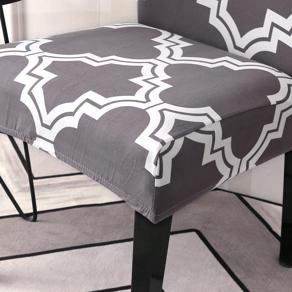 Áo phủ ghế tựa lưng chất vải co giãn họa tiết hình khối độc đáo