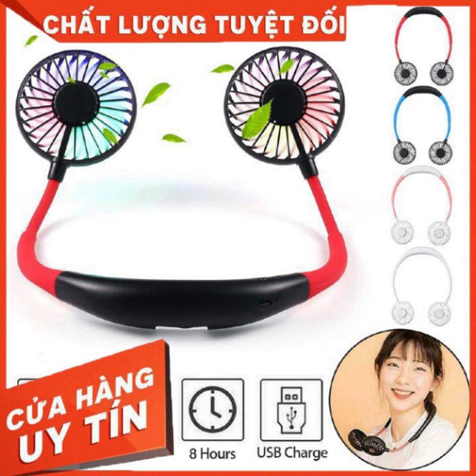 🌦️Bảo Hành 3 Tháng🌦️ Quạt Mini Mùa Hè Đeo Cổ Tích Điện Gấp Gọn, Điều Chỉnh Hướng Theo Ý Muốn Tiện Dụng- VietShop