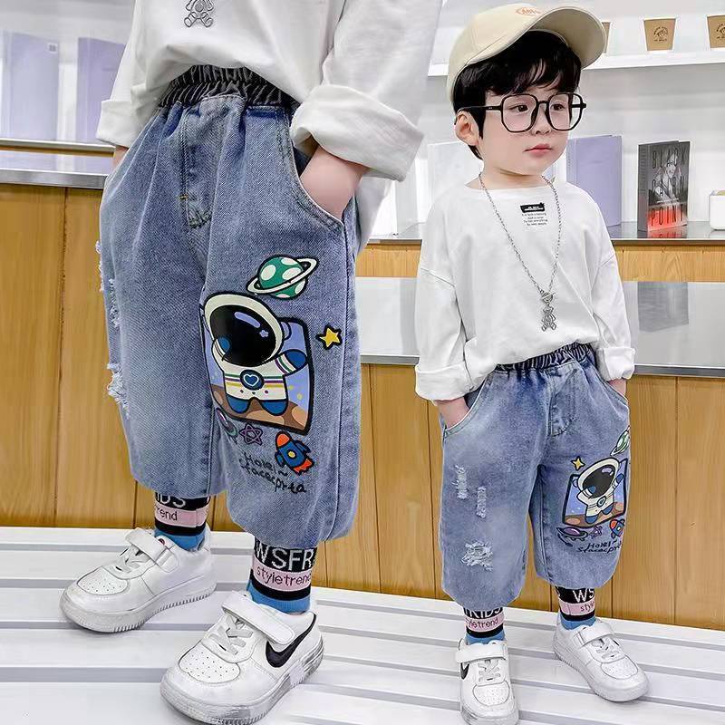 Quần Jeans Legging Họa Tiết Hoạt Hình Thời Trang 2022 Dành Cho Bé Trai