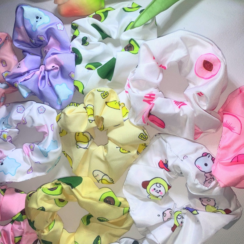 Buộc Tóc Scrunchies  Cột Tóc Hoạt Hình, Trái Cây N14