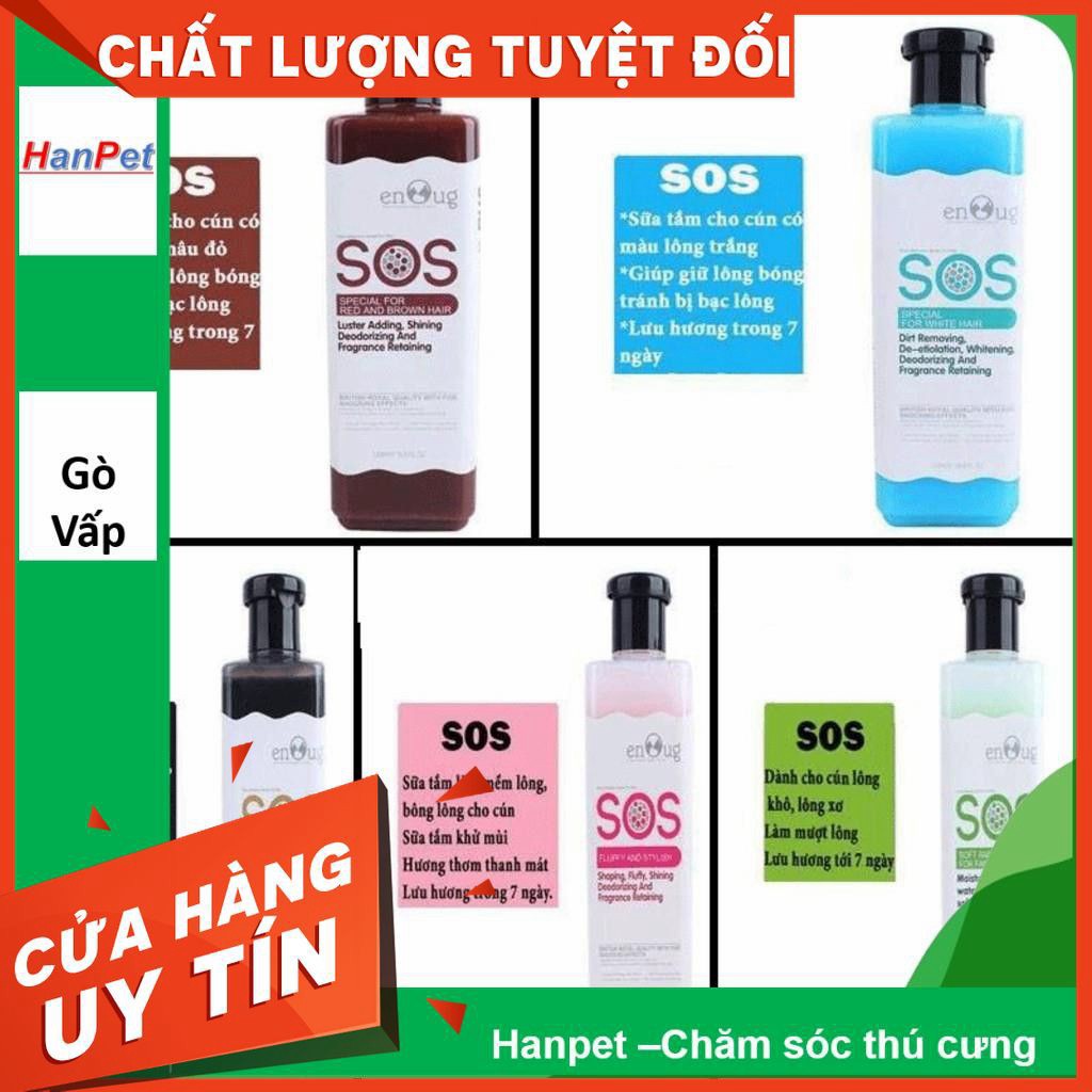 [Beman123]  Giá sỉ 2tr Sữa Tắm SOS - chai 530ml cho chó mèo (hanpet 366a) dầu tắm cho mèo chó mọi lứa tuổi