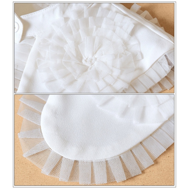 Cổ Áo Giả Nhún Bèo Màu Sắc Ngọt Ngào Thời Trang Cho Nữ