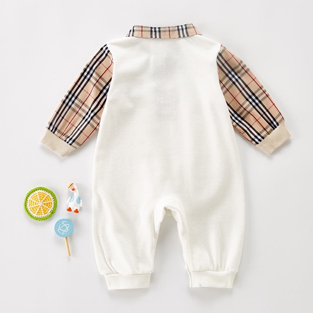 body dài tay kẻ caro nâu đáng yêu cho bé trai