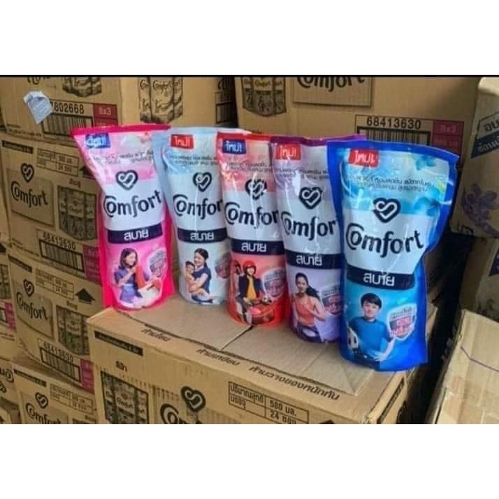 Nước Xả Vải Comfort Thái Lan Hương Hoa Violet (TÍM) Túi 580 mL