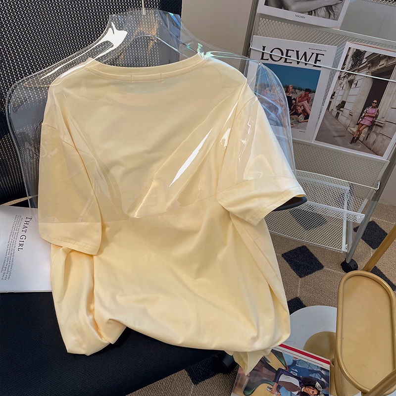 Áo Thun Nữ Ngắn Tay In Hình Hoạt Hình Phong Cách Hàn Quốc