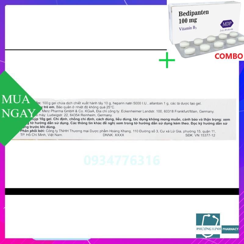 Combo Bedipanten 100mg +  Contractubex và Dermatix 7g ( gel cải thiện sẹo chuyên biệt của Đức và Mỹ)
