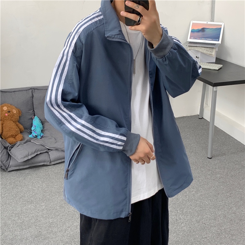 Áo Khoác Bóng Chày Cổ Đứng Phong Cách Hàn Quốc Cho Nam