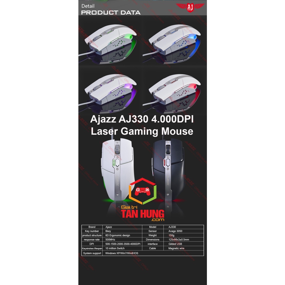 Chuột Gaming GameThủ AJAZZ  AJ330 4000DPI