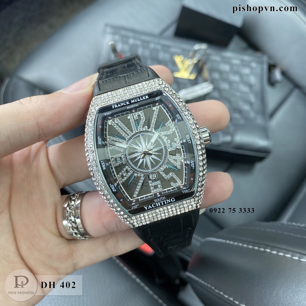 Đồng hồ thời trang nam tính - đính đá - dây da - full kim - Fullbox - Hàng cao cấp DH402 - phukien7777