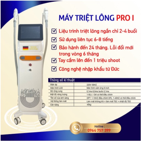 [MÁY CHÍNH HÃNG] Máy Triệt Lông PRO I, pro I Triệt lông Nhanh Trẻ Hóa Làn Da