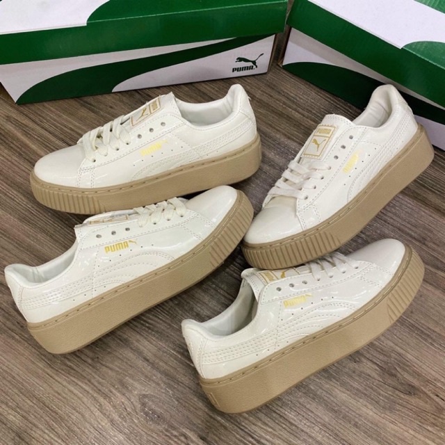 giày puma đế nâu chuẩn 11, da cực dày, dế cao êm