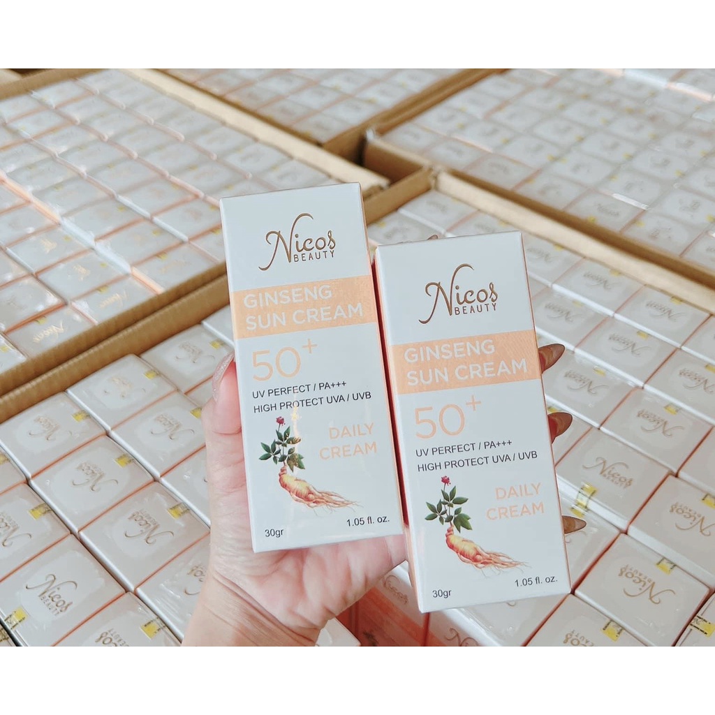 KEM CHỐNG NẮNG RỄ SÂM NICOS CHÍNH HÃNG 30GR