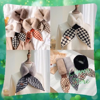 Khăn lông thú hoạ tiết Houndstooth Nanh Sói và Zebra Ngựa Vằn 10x90cm