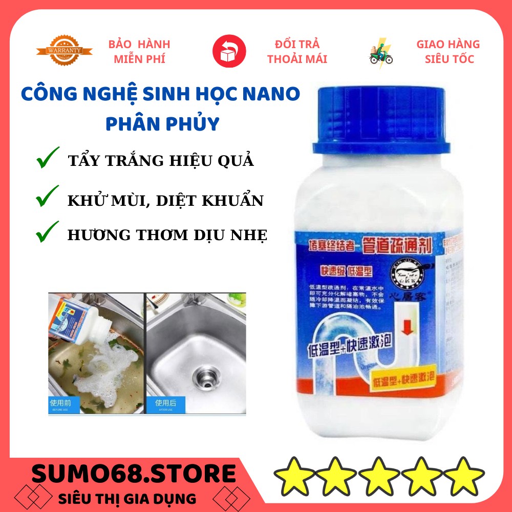 Chai Bột Thông Tắc Cống Thần Thánh Tẩy Rửa Vệ Sinh