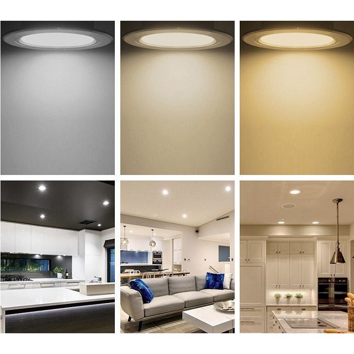 Bộ 3 Đèn LED âm trần đổi màu 5w, đèn trang trí phòng ngủ giá rẻ, chất lượng