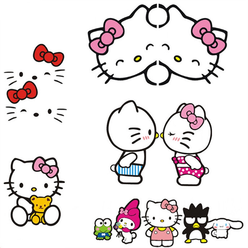 SANRIO Miếng Dán Phản Quang Họa Tiết Hello Kitty Trang Trí Xe Hơi/Mô Tô 02
