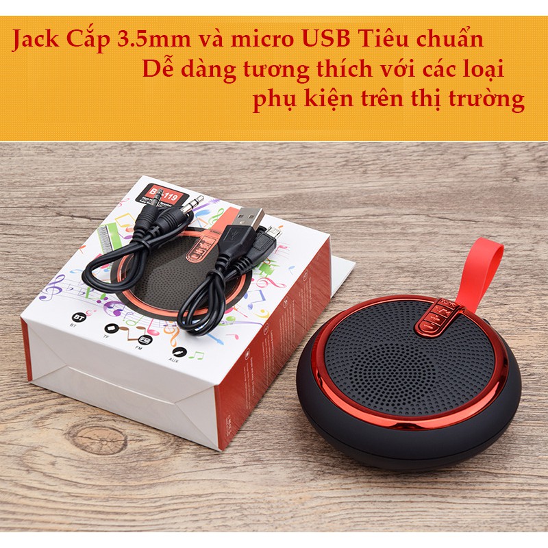 [Free ship] Loa Bluetooth mini BS-119 âm thanh tuyệt vời, thiết kế phong cách.