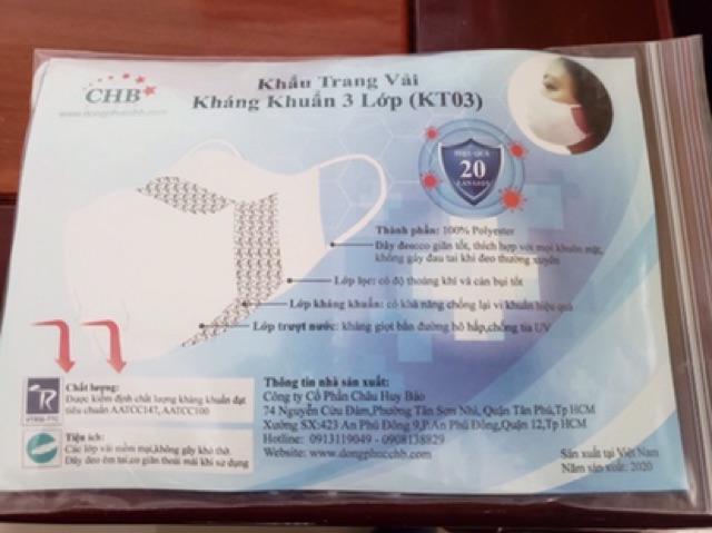Khẩu trang vải 3 lớp | BigBuy360 - bigbuy360.vn