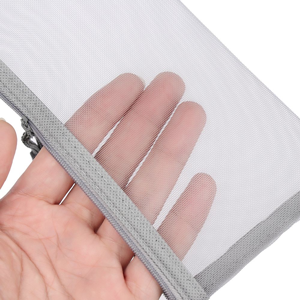 1 Túi Đựng Bút/Mỹ Phẩm/Mỹ Phẩm Bằng Nylon Trong Suốt Dạng Lưới Màu Trơn Có Khóa Kéo Thời Trang