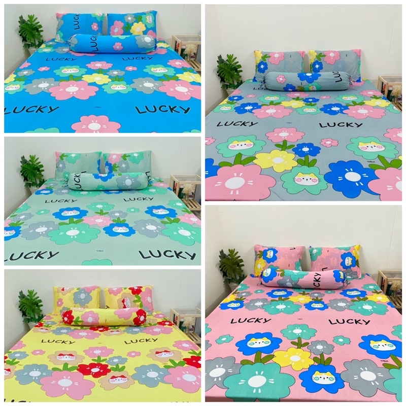 Bộ ga và vỏ gối thun mẫu bông hoa