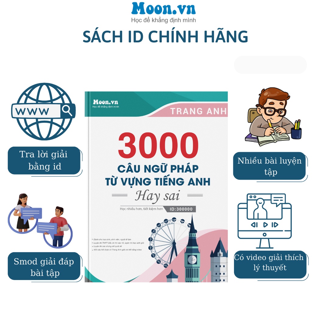 Sách Tiếng Anh 3000 câu ngữ pháp và từ vựng hay sai cô Trang Anh