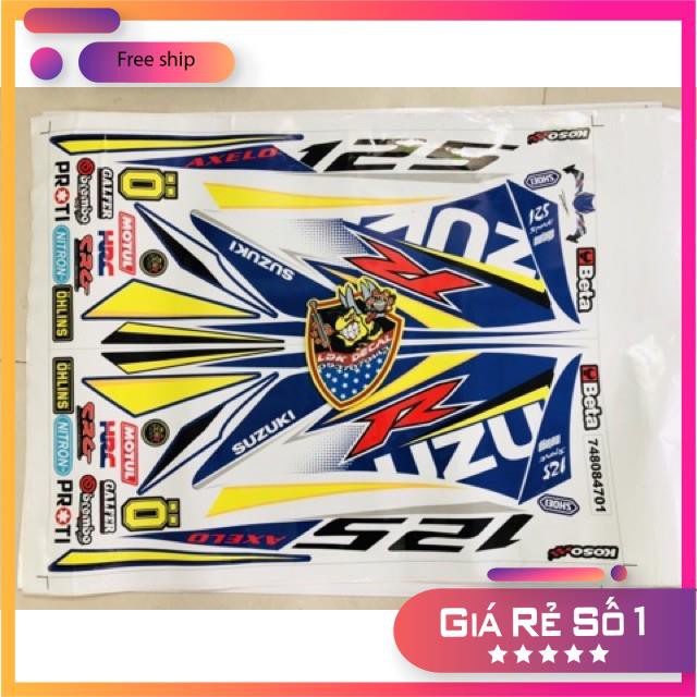 Tem xe axelo trắng xanh 2019