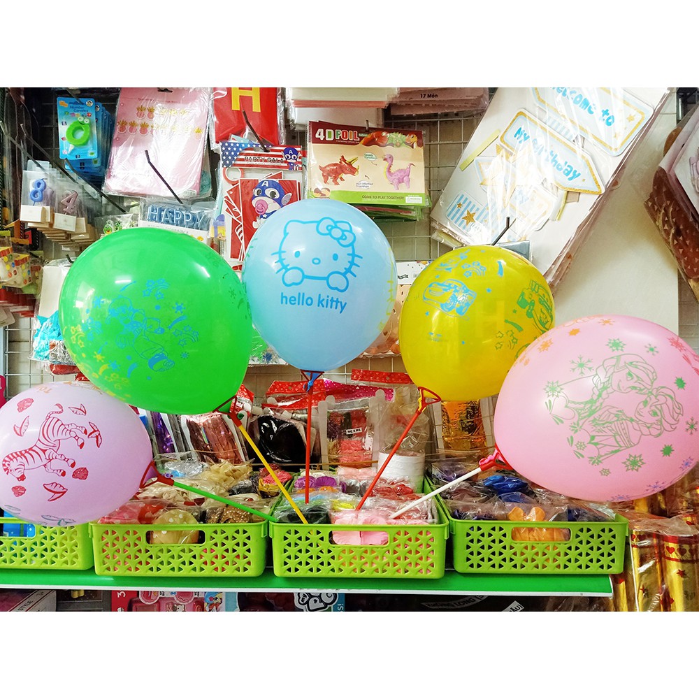 Bong Bóng Cao Su Bơm Hơi Hình Các Nhân Vật Trong Phim Hoạt Hình "frozen / Hello Kitty / Spiderman / Trái Tim"