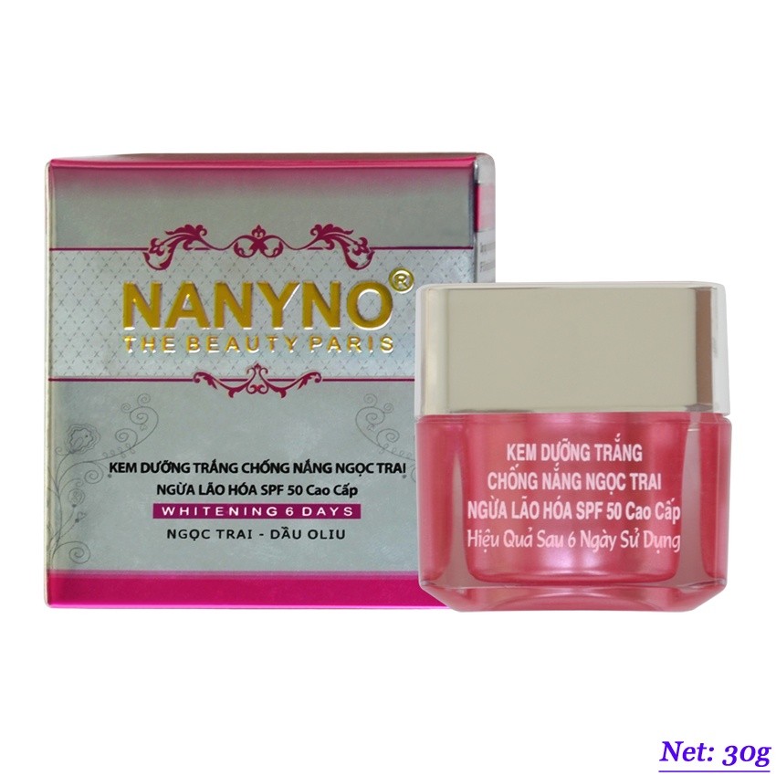Kem dưỡng trắng chống nắng N.gọc Trai, Ngừa lão hóa SPF 50 Cao Cấp NANYNO (30g)