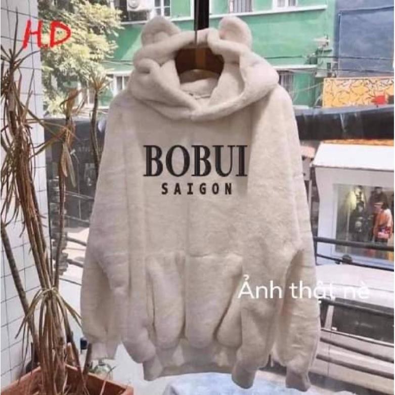 Áo Hoodie nỉ lông tai gấu màu trắng SÀI GÒN form dưới 52kg nam nữ unisex ulzzang hodie siêu ấm