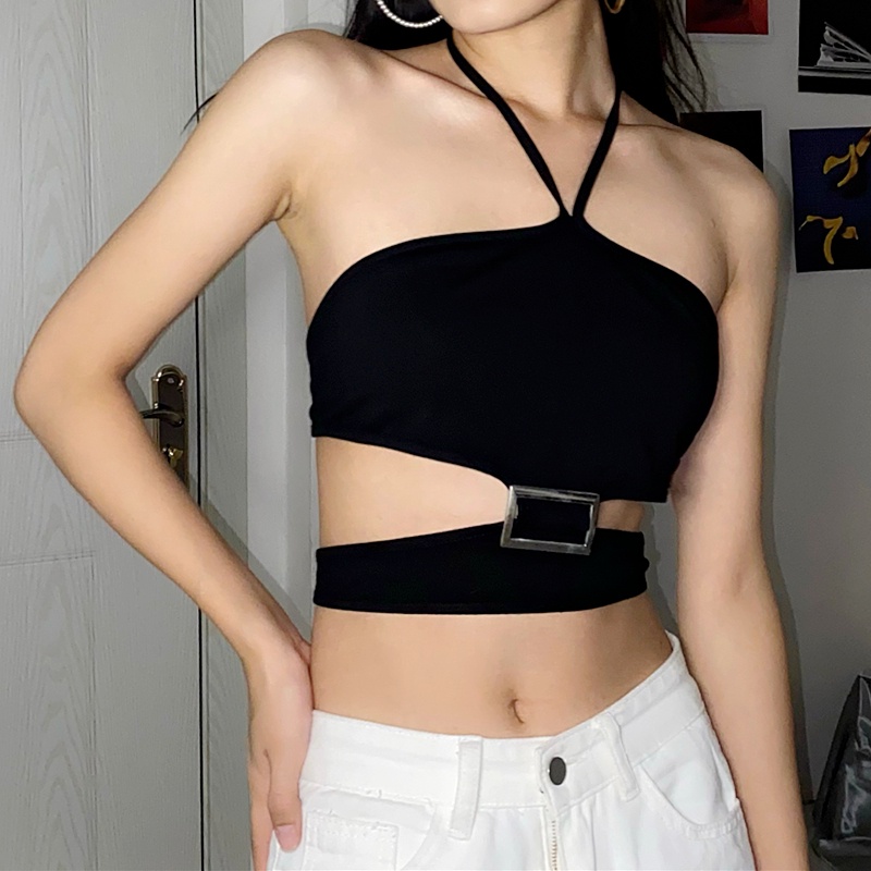 Áo yếm nữ HAGA áo croptop buộc dây khoét eo AYKS24