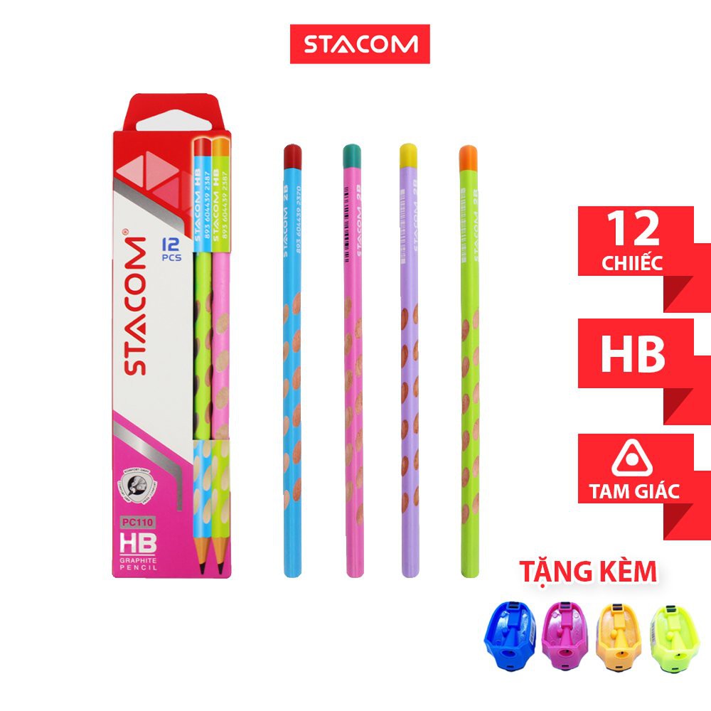 [Hộp 12 cây] Bút chì định vị Stacom 2B/HB PC110