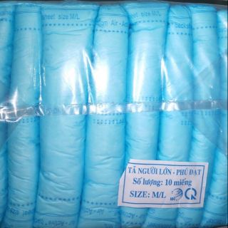 10 miếng tã dán người lớn không vách ngăn chống tràn Phú Đạt size M/L