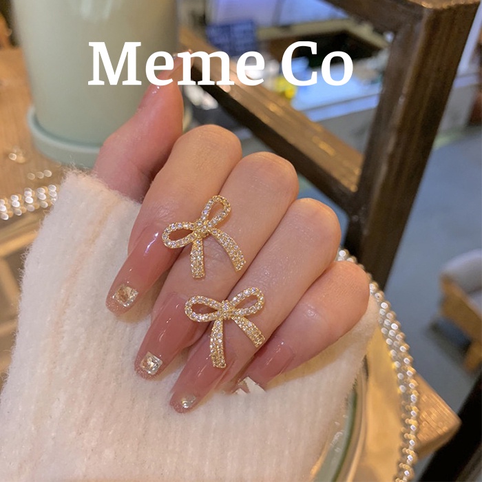 Khuyên tai bông tai cao cấp hình nơ lấp lánh Lita