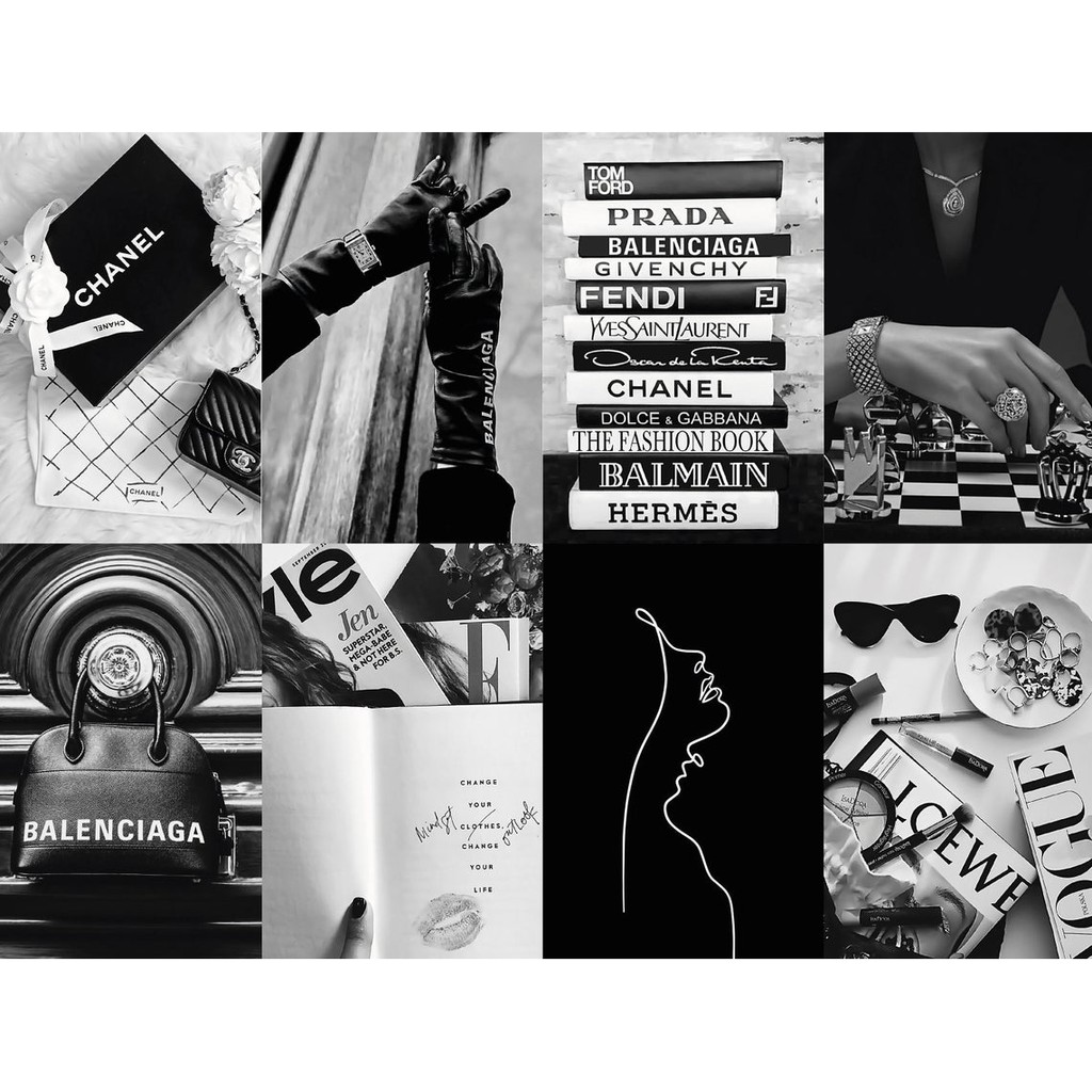 Wall Collage keo sẵng dáng tường - Black n white