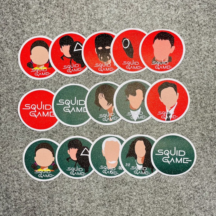 15 Tem Dán Squid Game - Con Mực [Kích thước 5.5cm, CB6] | BigBuy360 - bigbuy360.vn