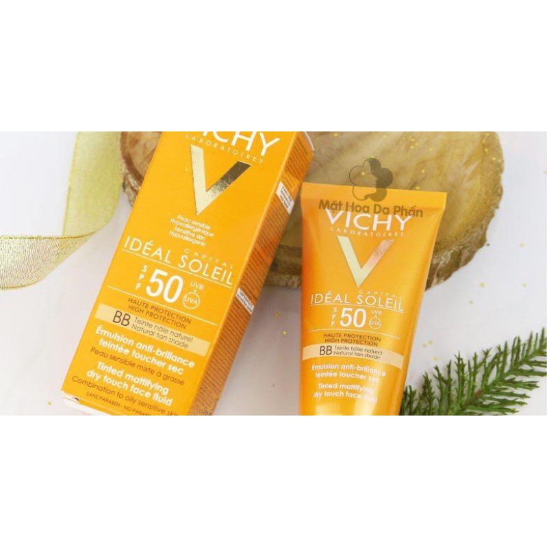 ( CHÍNH HÃNG ) Kem Chống Nắng Không Gây Nhờn Rít Không Màu SPF50  Vichy Capital Soleil SPF50 Face Dry Touch (50ml)