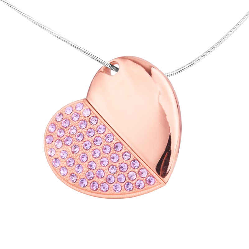 Usb Dung Lượng 16gb 32gb 64gb Hình Trái Tim / Chiếc Lá / Trái Tim Bằng Kim Loại Đính Đá Pha Lê | BigBuy360 - bigbuy360.vn