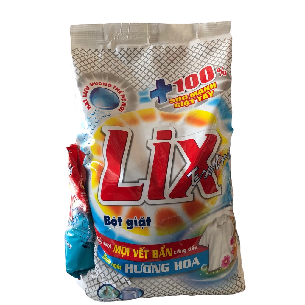 [Tặng 1 chai NRC 750g] Bột Giặt LIX Extra Hương Chanh 5.5 Kg - Tẩy Sạch Vết Bẩn Cực Mạnh